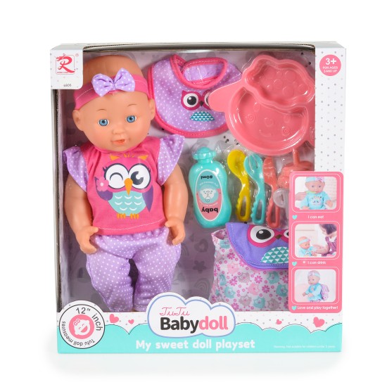 12“ Doll with backpack and accessories Owl 6806