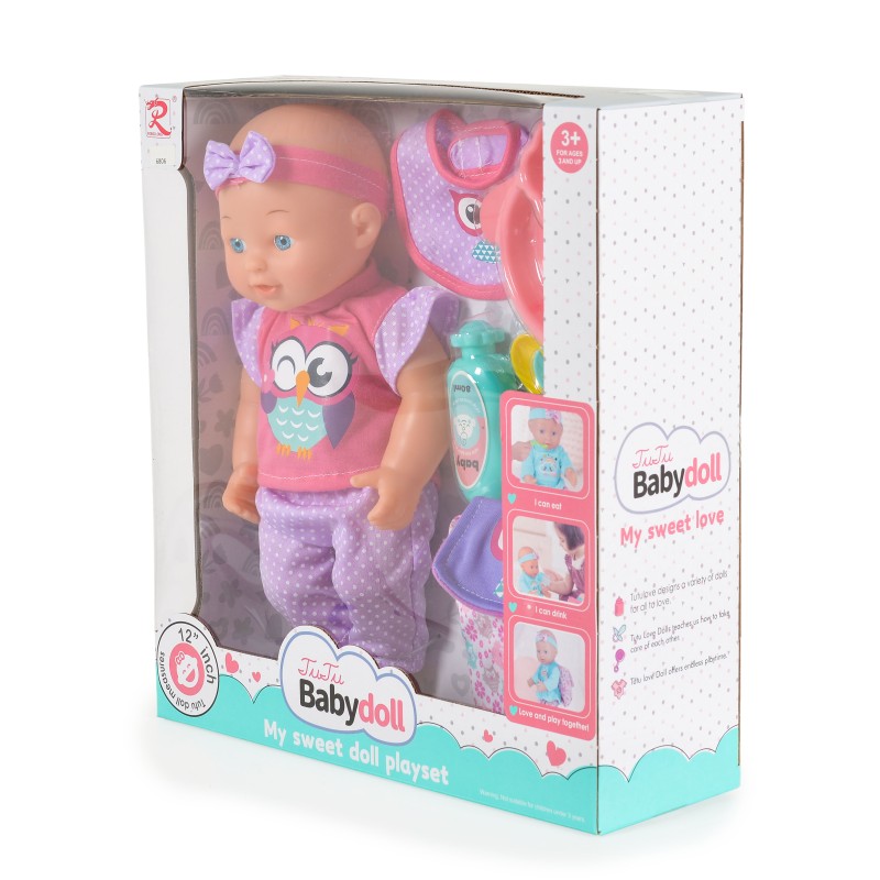 12“ Doll with backpack and accessories Owl 6806