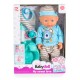 12“ Doll with potty and pacifier Grey 6812