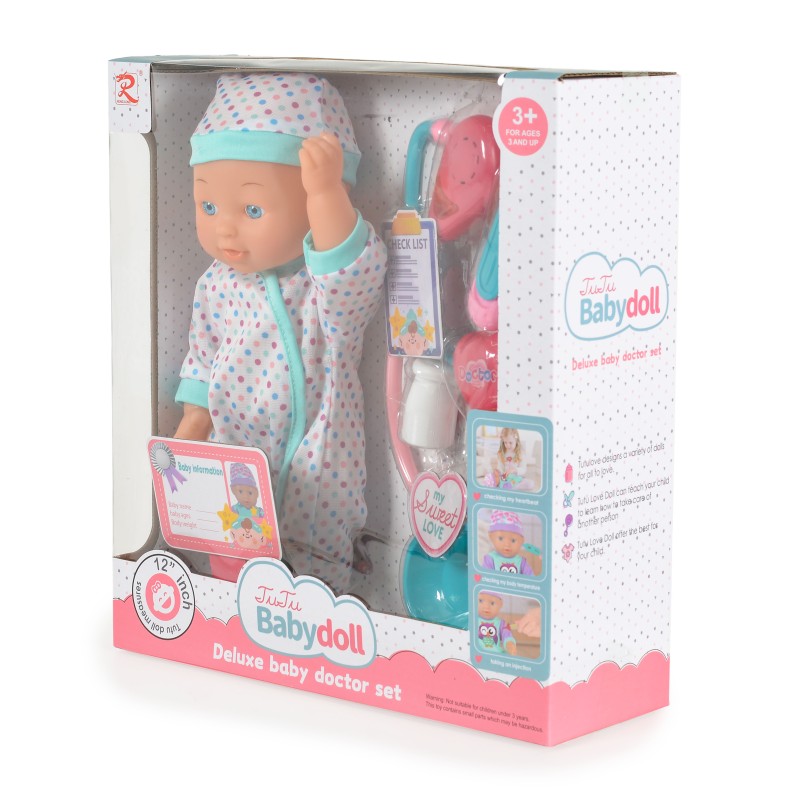 12“ Doll with stescope with sopund Dotts 6819