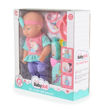 12“ Doll with accessories and backpack Unicorn 6809