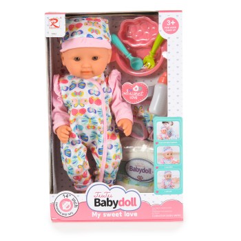 14“ Doll with accessories Pink 6283