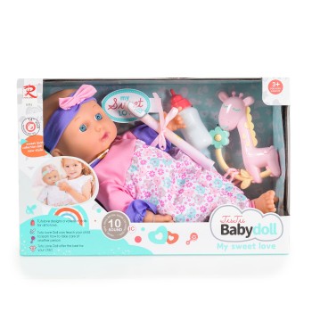 14“ Doll with stuffed body and sound Owl 6291