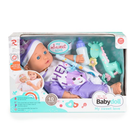 14“ Doll with stuffed body and sound Rabbit 6293