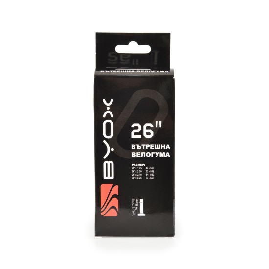 BYOX butyl tube 26“ х 1.75/2.125 48мм BYOX butyl tube 26“ х 1.75/2.125 48мм