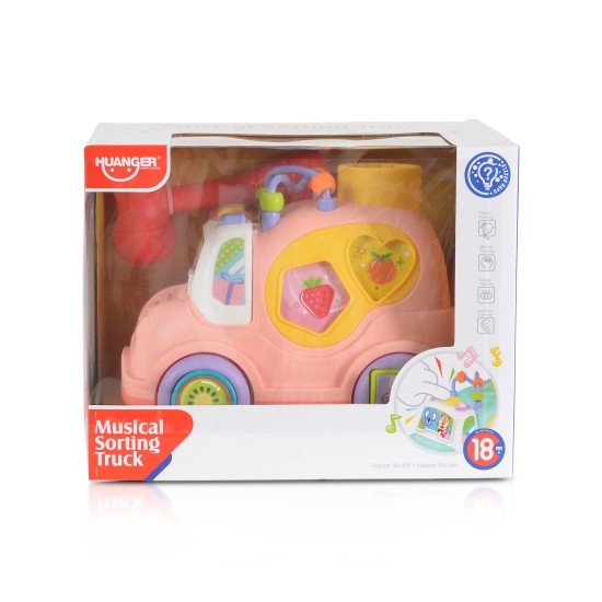 Block car with music and light pink HE0548