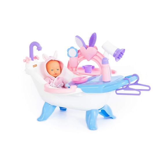 Polesie 47243 Doll`s bath set with baby doll Polesie 47243 Doll`s bath set with baby doll