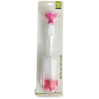 Βούρτσα Καθαρισμού Μπιμπερό - 2 σε 1 - pink BE803H-B