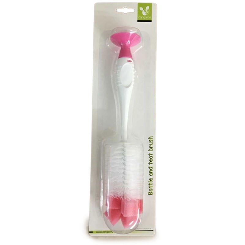 Βούρτσα Καθαρισμού Μπιμπερό - 2 σε 1 - pink BE803H-B