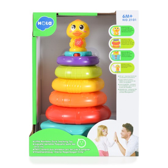 Hola Little rainbow Duck stacking toy 2101 Hola Little rainbow Duck stacking toy 2101