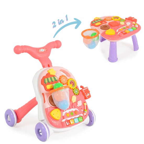 Walker 2in1 with basket pink HE0815 Walker 2in1 with basket pink HE0815