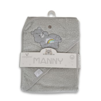 Hooded Towel Manny 76x76cm grey