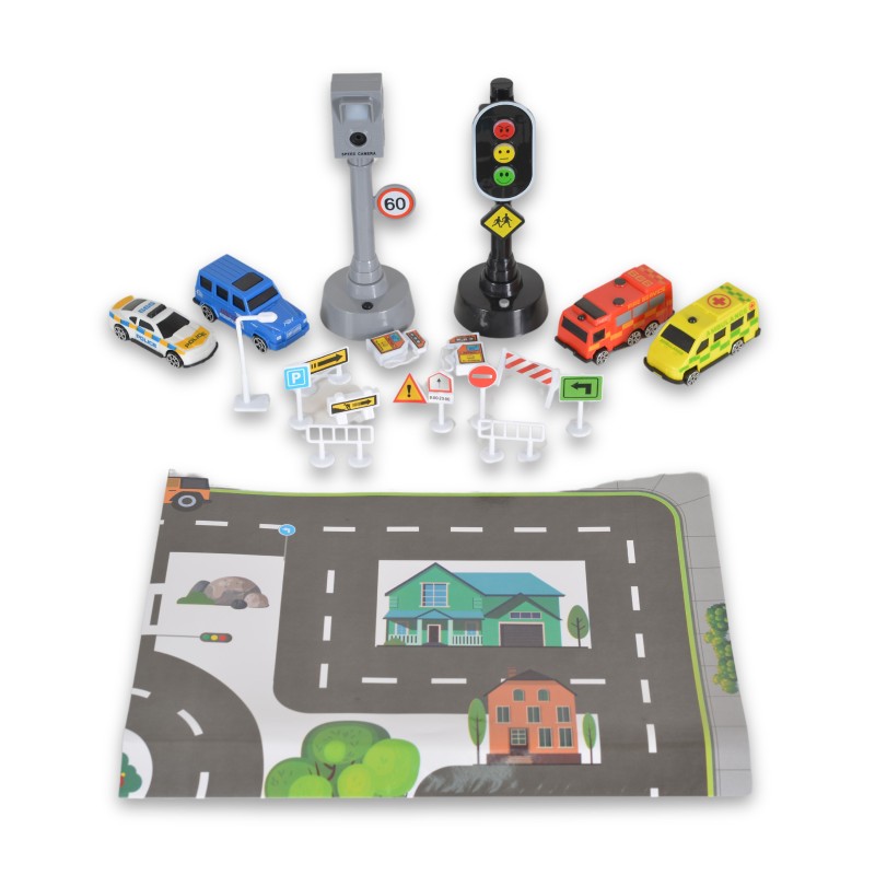 Traffic light with friction city car 2631-5
