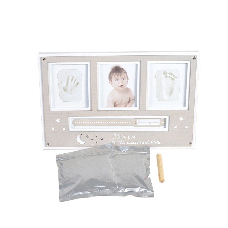 Hand and foot print set with photo frame