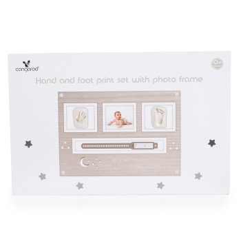 Hand and foot print set with photo frame