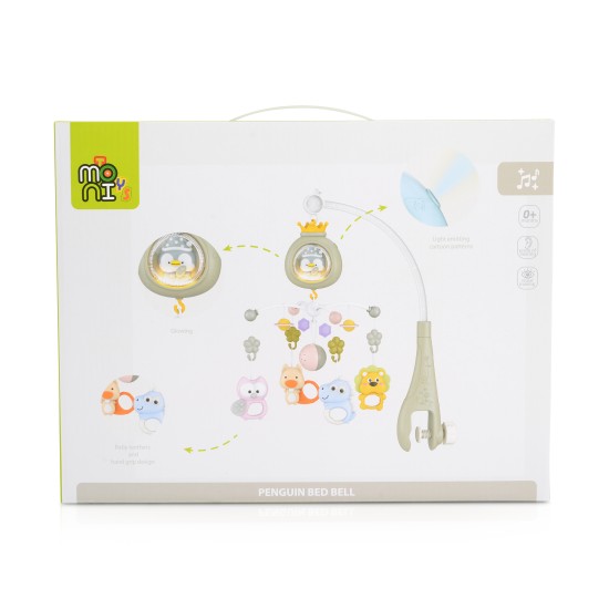 Baby bed bell Penguin grey