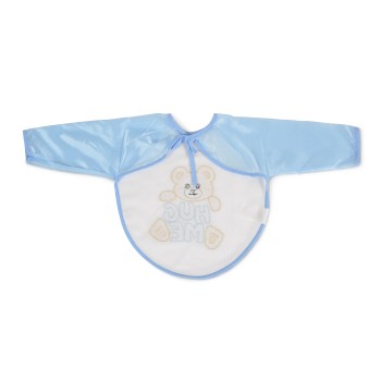 Baby bib with sleeves HUG ME, LITTLE BEAR blue 7666