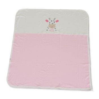Baby blanket 90/100 cm Mum`s giraffe pink - 7689