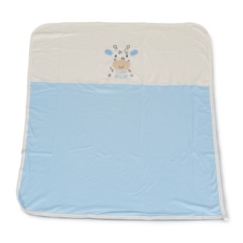 Baby blanket 90/100 cm Mum`s giraffe blue - 7689