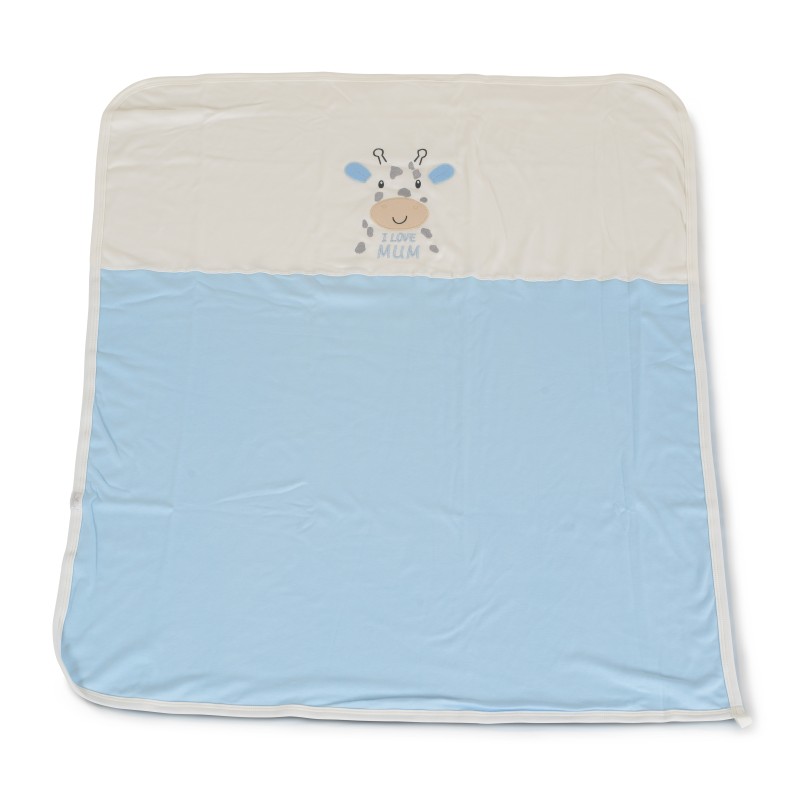 Baby blanket 90/100 cm Mum`s giraffe blue - 7689
