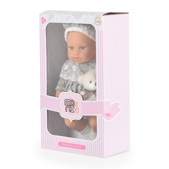 30 cm. Doll Lovely Baby Gray Dress - 1255-11