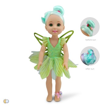 38 cm. Doll Fairy green- LS1502-4