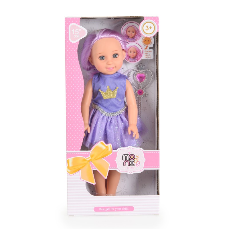 38 cm. Doll Fairy purple- LS1502-5