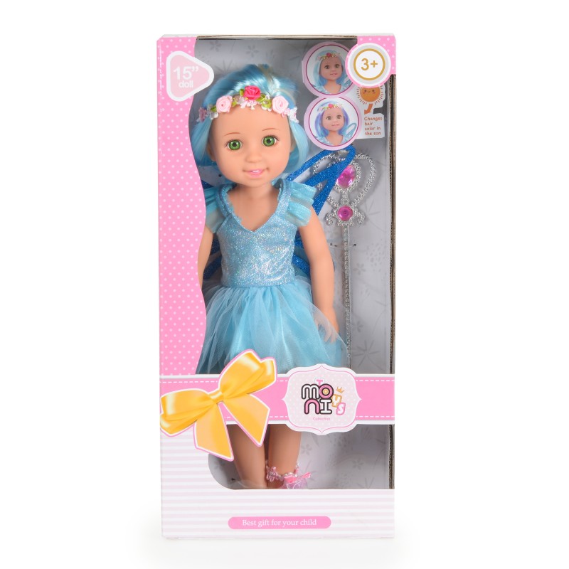 38 cm. Doll Fairy  blue - LS1502-3