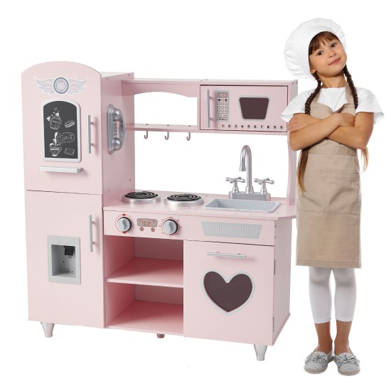 Wooden Play Kitchen- Pink 7268