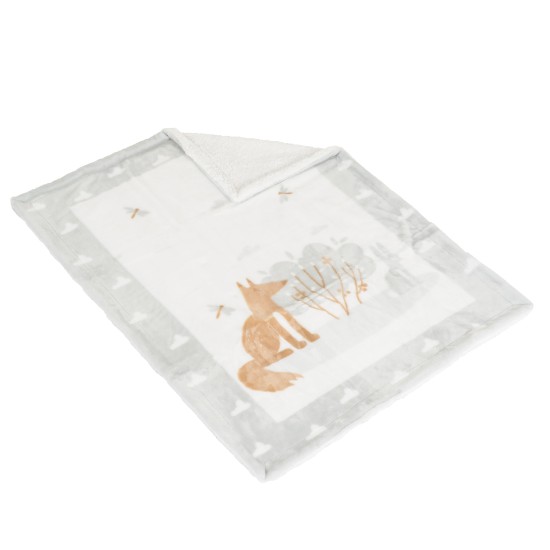 Baby blanket with sherpa 80x110 cm Little friends grey Baby blanket with sherpa 80x110 cm Little friends grey