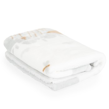 Baby blanket with sherpa 80x110 cm Little friends grey
