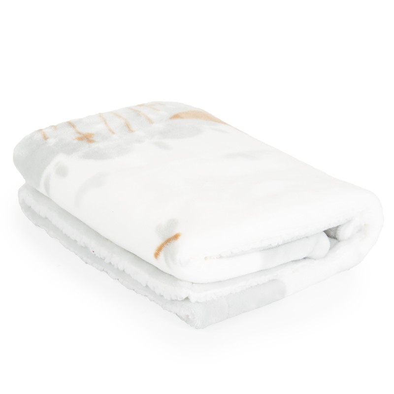 Baby blanket with sherpa 80x110 cm Little friends grey