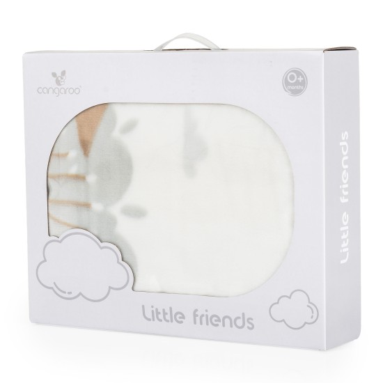 Baby blanket with sherpa 80x110 cm Little friends grey Baby blanket with sherpa 80x110 cm Little friends grey