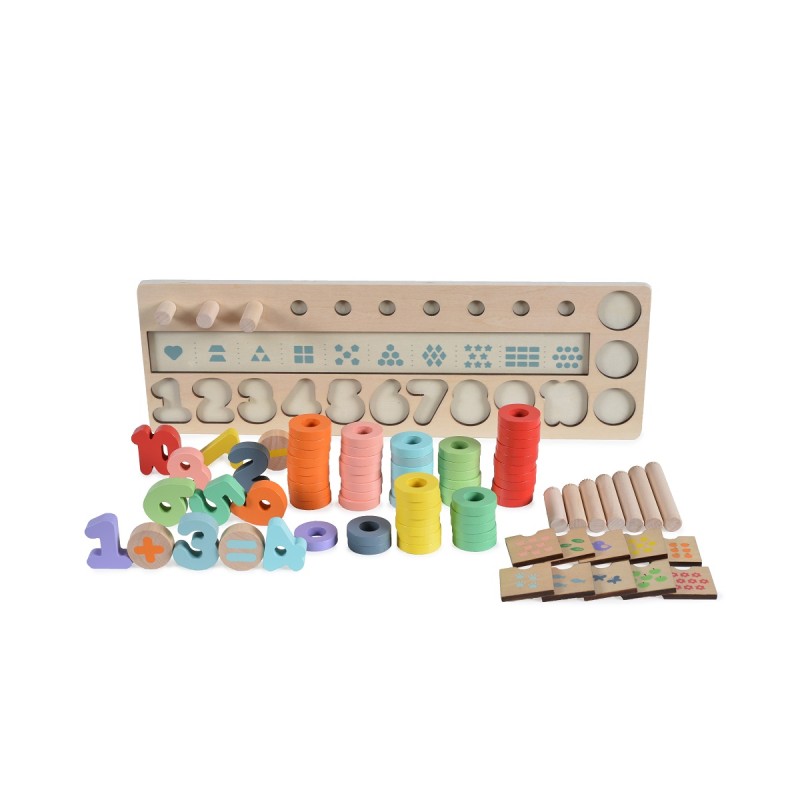 Wooden stack & count learning set 2052 89 pcs