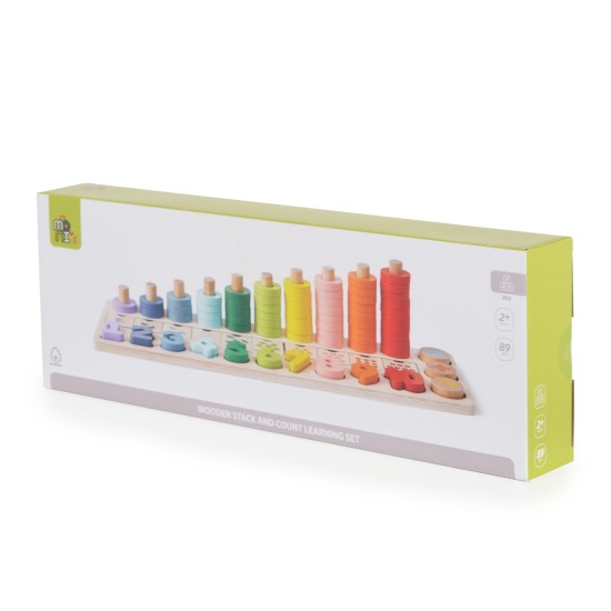 Wooden stack & count learning set 2052 89 pcs