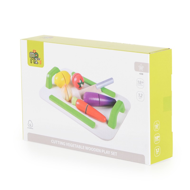 Wooden cutting vegetable set 4308