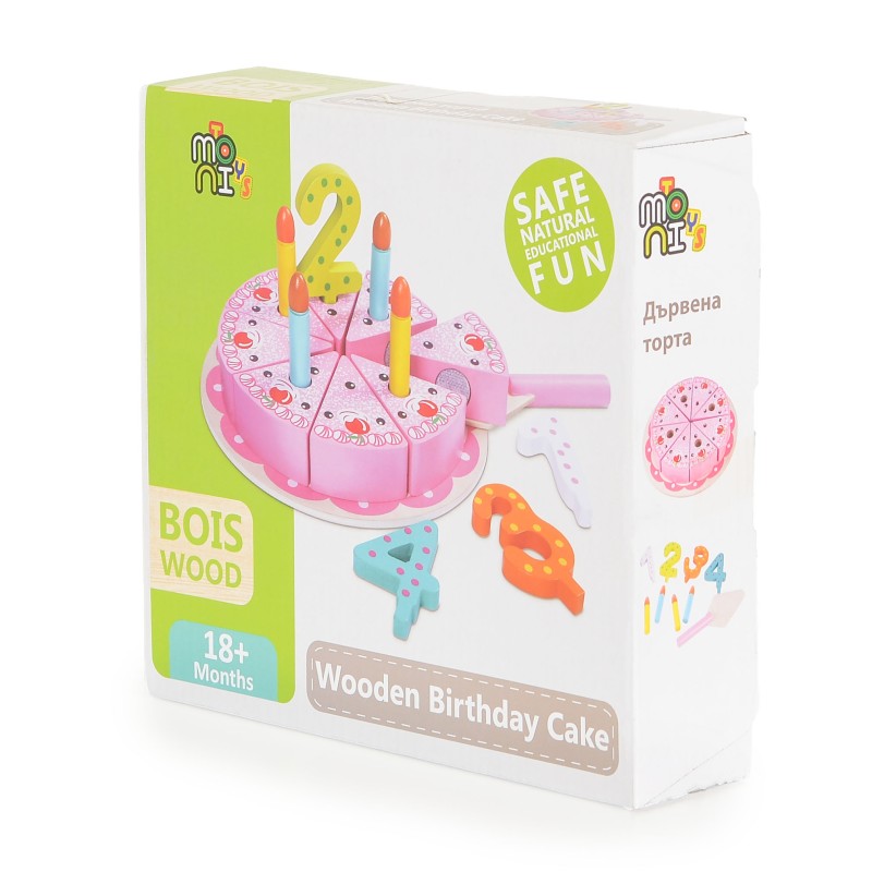 Wooden birthday cake 4223 - 18 pcs
