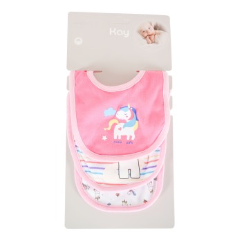 Baby Bib Kay pink 3pcs