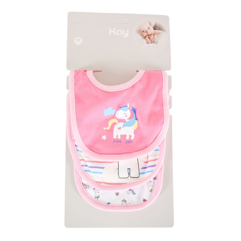 Baby Bib Kay pink 3pcs