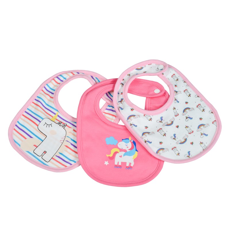Baby Bib Kay pink 3pcs
