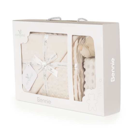 Blanket 75/100 cm with toy Bennie beige
