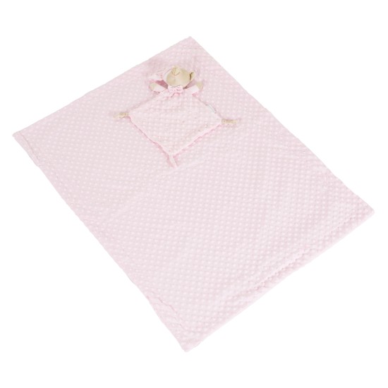 Blanket 75/100 cm with toy Bennie pink