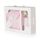 Blanket 75/100 cm with toy Bennie pink