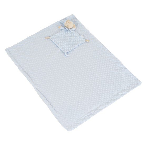 Blanket 75/100 cm with toy Bennie blue
