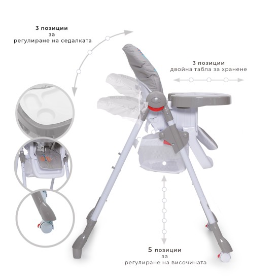 High chair Kimchi light gray High chair Kimchi light gray