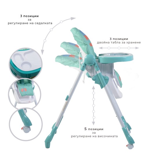 High chair Kimchi turquoise High chair Kimchi turquoise