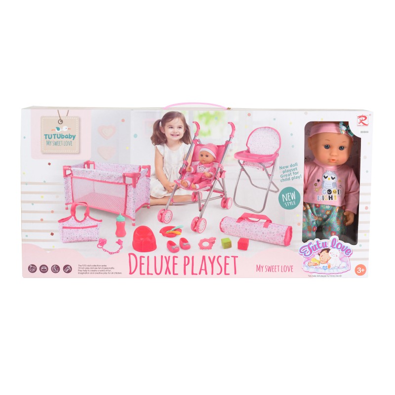 36cm Doll set -pink - 88869