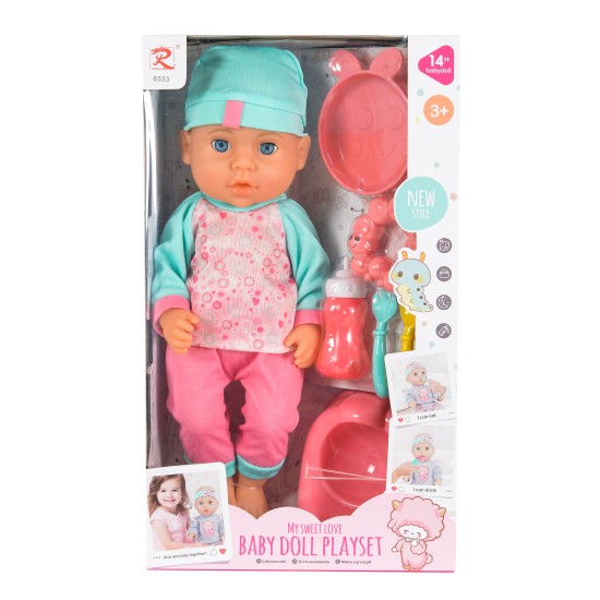 36cm Doll set with accessories - 6333