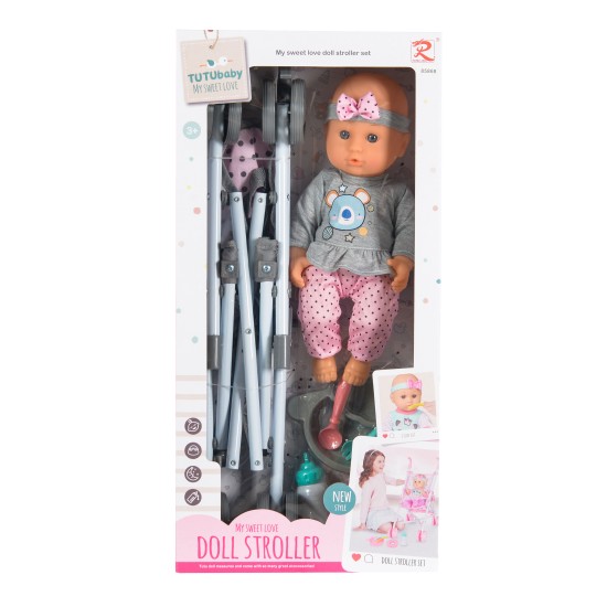 36cm doll with stroller and feeding set - 85868 36cm doll with stroller and feeding set - 85868