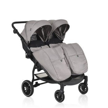 Baby twin stroller TwinGo Silver